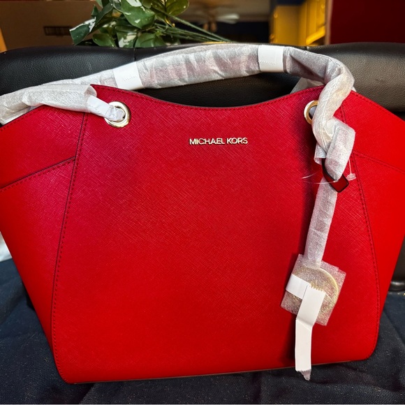 MICHAEL Michael Kors Red Structured Tote - Picture 9 of 13